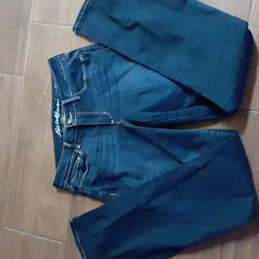 Eddie Bauer curvy bootcut stretch dark blue jean classic 5 pocket size 6…EUC